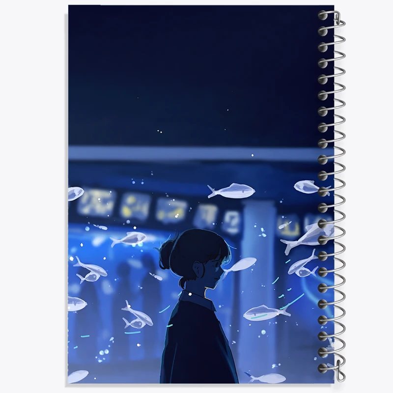 دفتر مشق 50 برگ خندالو طرح دختر و ماهی ها کد F11071