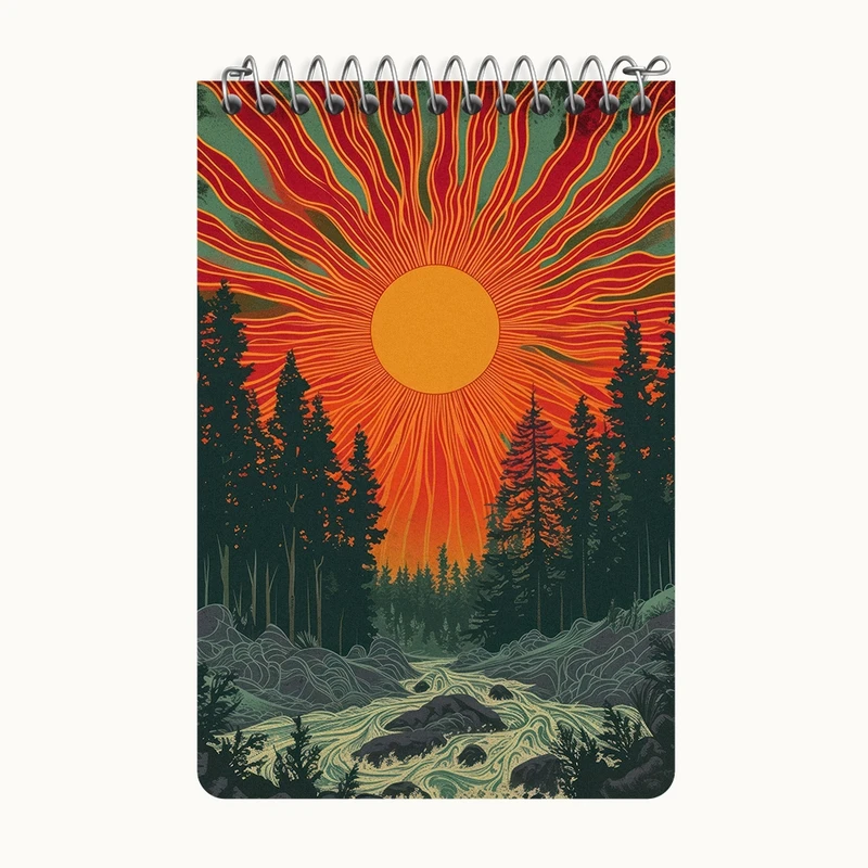 دفتر یادداشت 50 برگ خندالو طرح منظره غروب کد F3051