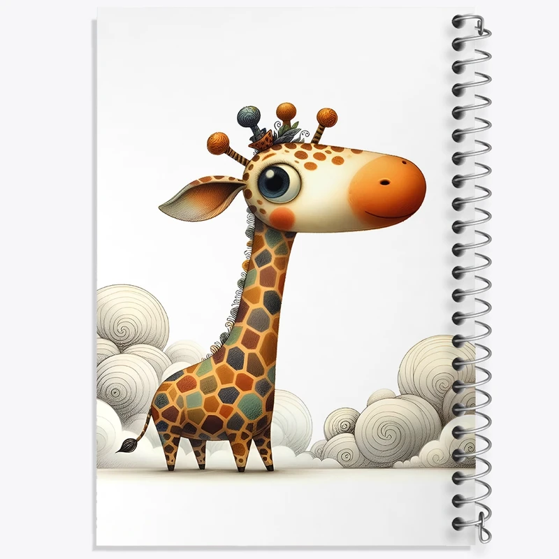 دفتر طراحی 50 برگ خندالو طرح زرافه بامزه کد N5548