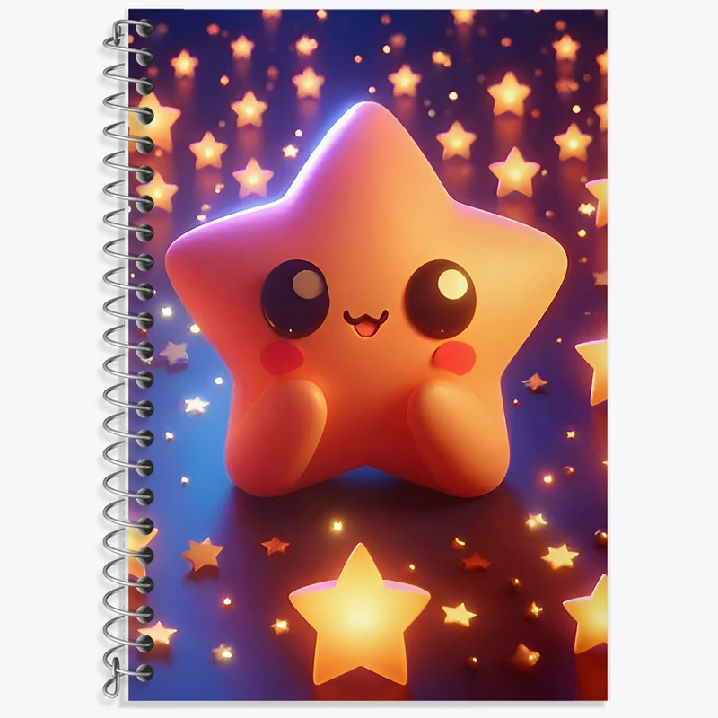 دفتر زبان 50 برگ خندالو مدل سه خط طرح ستاره  کد F9581