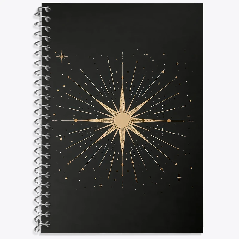 دفتر زبان 50 برگ خندالو مدل سه خط طرح ستاره مینیمال کد F3077