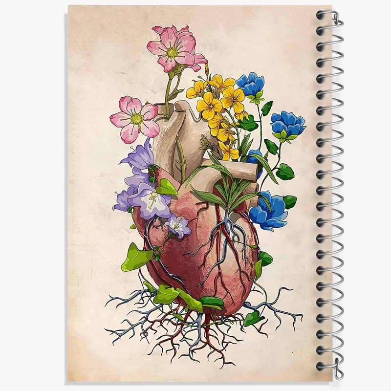 دفتر ژورنال نویسی 50 برگ خندالو مدل نقطه ای طرح آناتومی قلب (Heart Anatomy) کد F13974