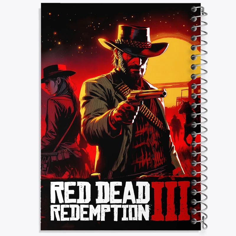 دفتر طراحی 50 برگ خندالو طرح رد دد (Red Dead) کد N4970
