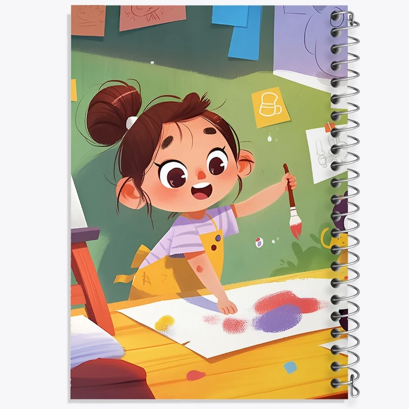 دفتر شطرنجی 50 برگ خندالو طرح دختر نقاش کد N7242