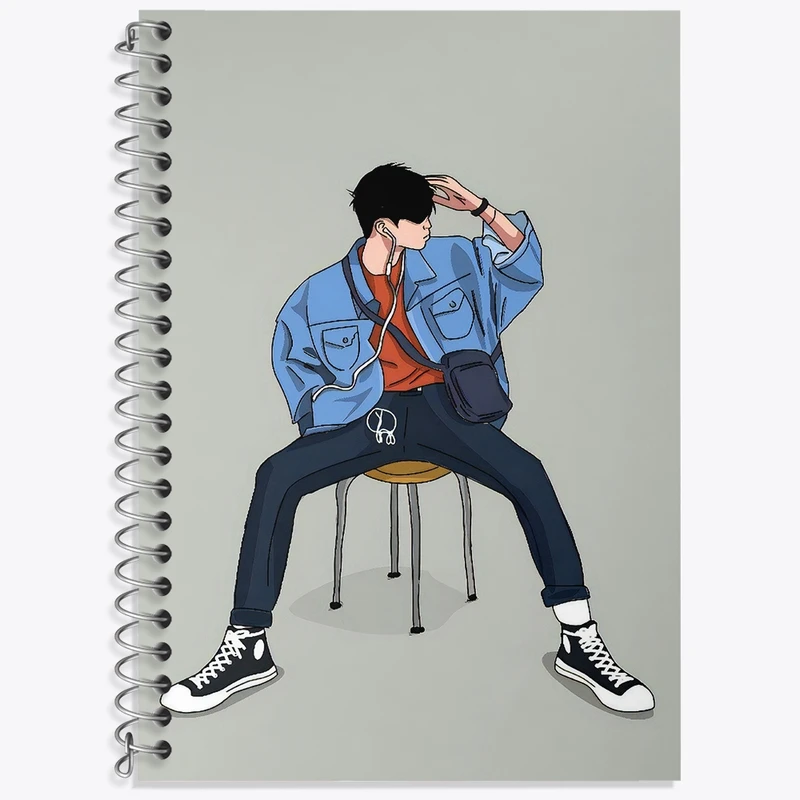 دفتر لغت 50 برگ خندالو طرح پسرانه مینیمال کد F3237