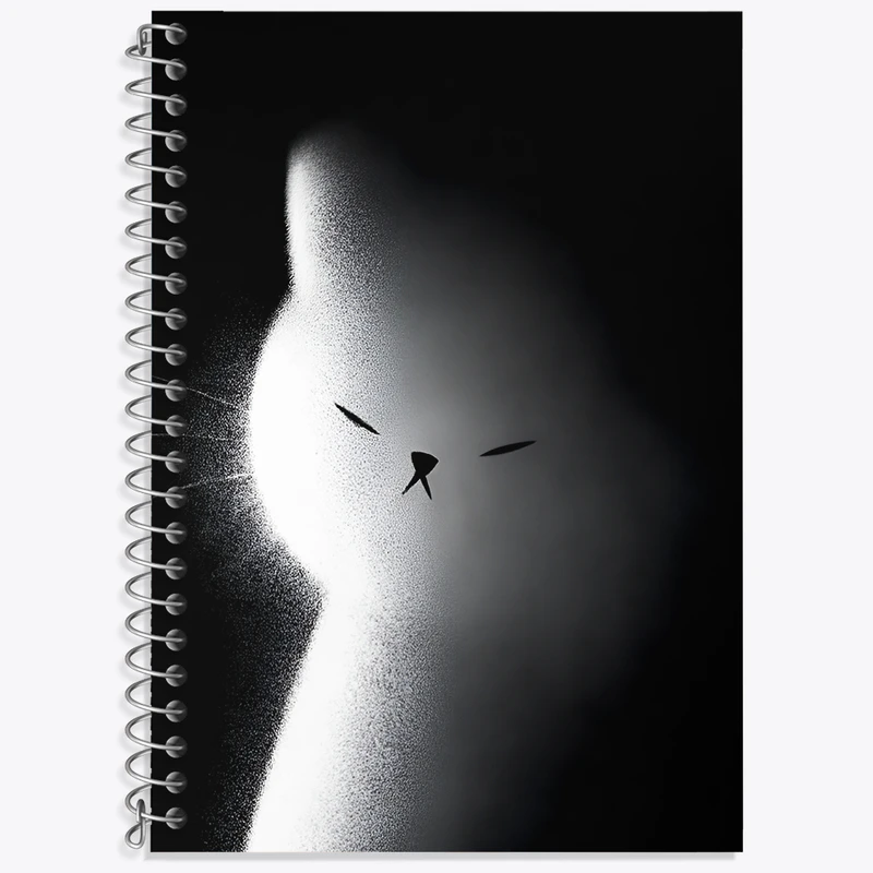 دفتر زبان 50 برگ خندالو مدل دو خط طرح گربه در سایه کد N6259