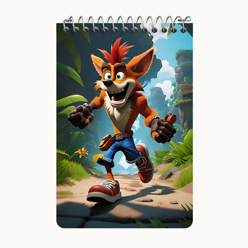 دفتر یادداشت 50 برگ خندالو طرح کراش باندیکوت (Crash Bandicoot) کد F11711