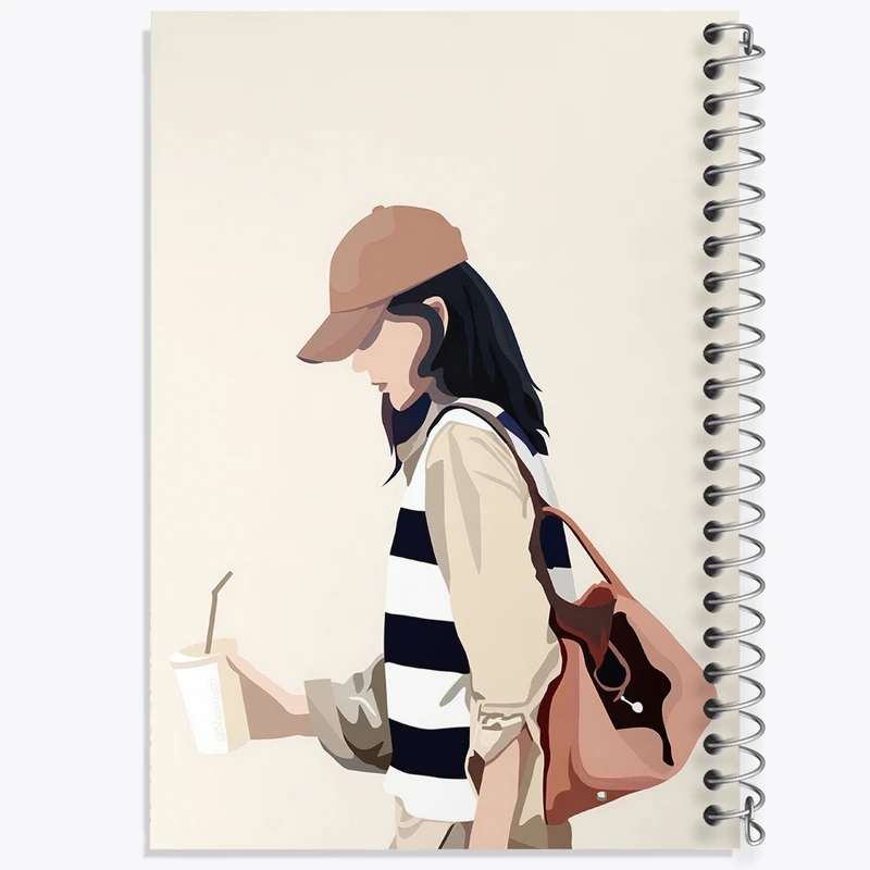 دفتر شطرنجی 50 برگ خندالو طرح دخترانه مینیمال کد F3252