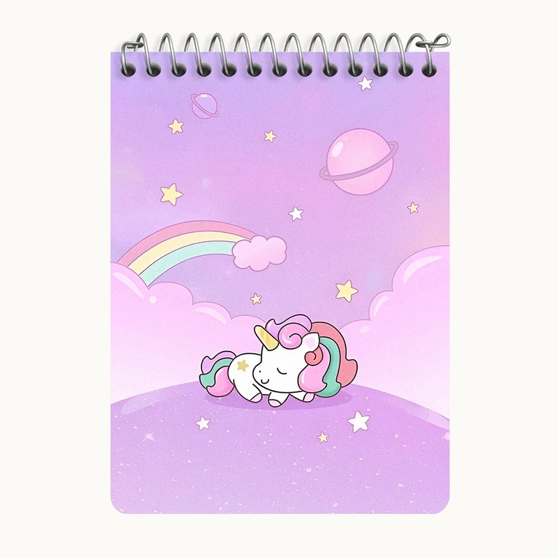 دفتر یادداشت 50 برگ خندالو طرح اسب تک شاخ کیوت کد N3966