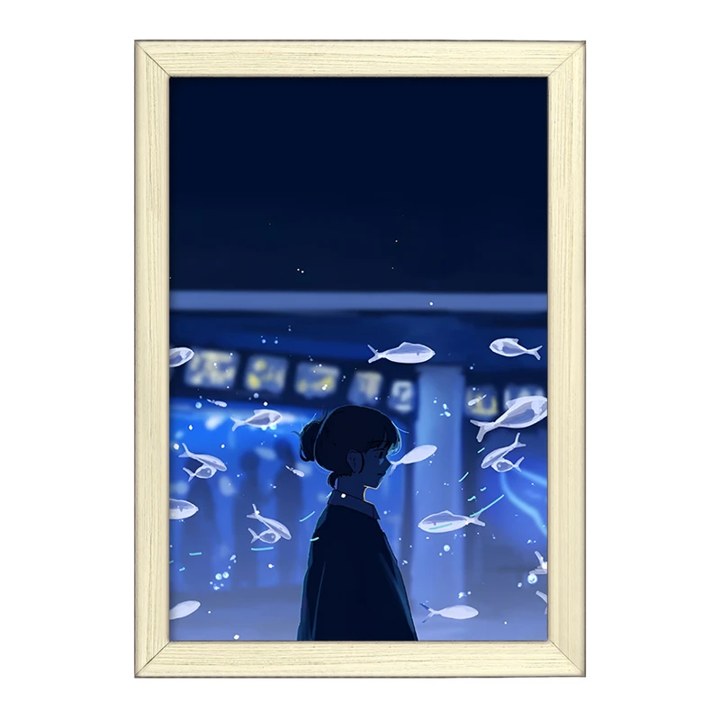 تابلو خندالو طرح دختر و ماهی ها کد F11071