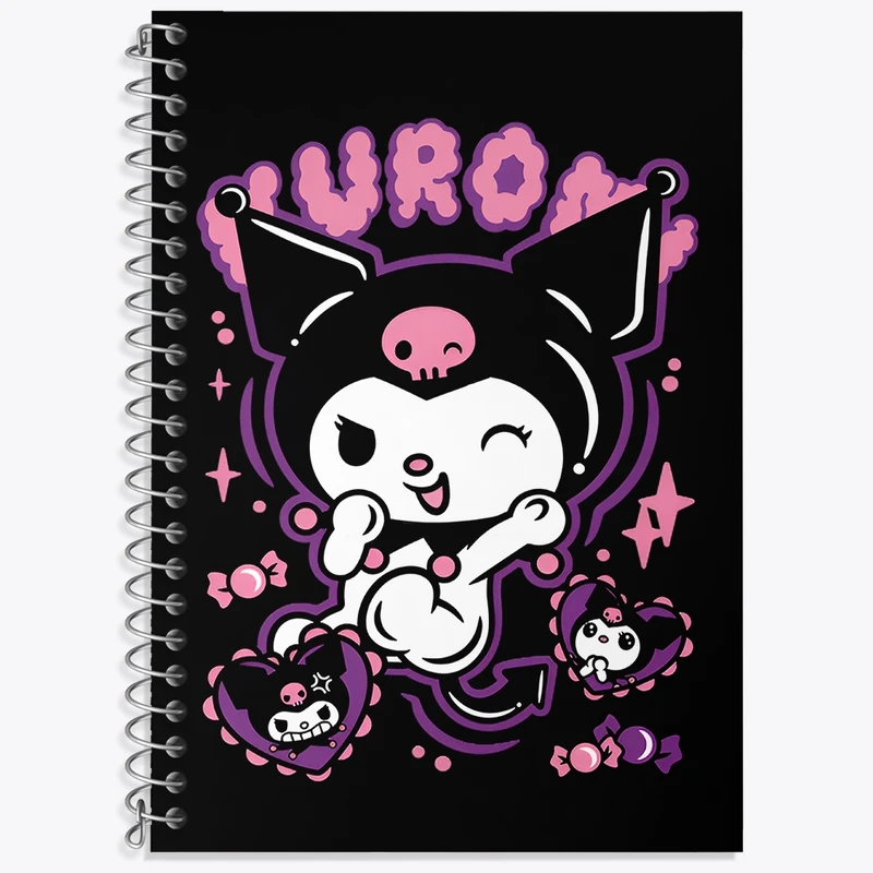 دفتر لغت 50 برگ خندالو طرح کرومی (Kuromi) کد N7808