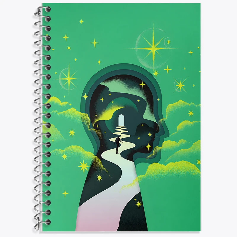 دفتر زبان دوخط 50 برگ خندالو طرح دورن آدم کد F8926