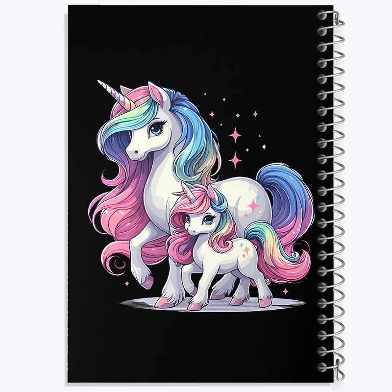 دفتر مشق 50 برگ خندالو طرح اسب تک شاخ کد F4208