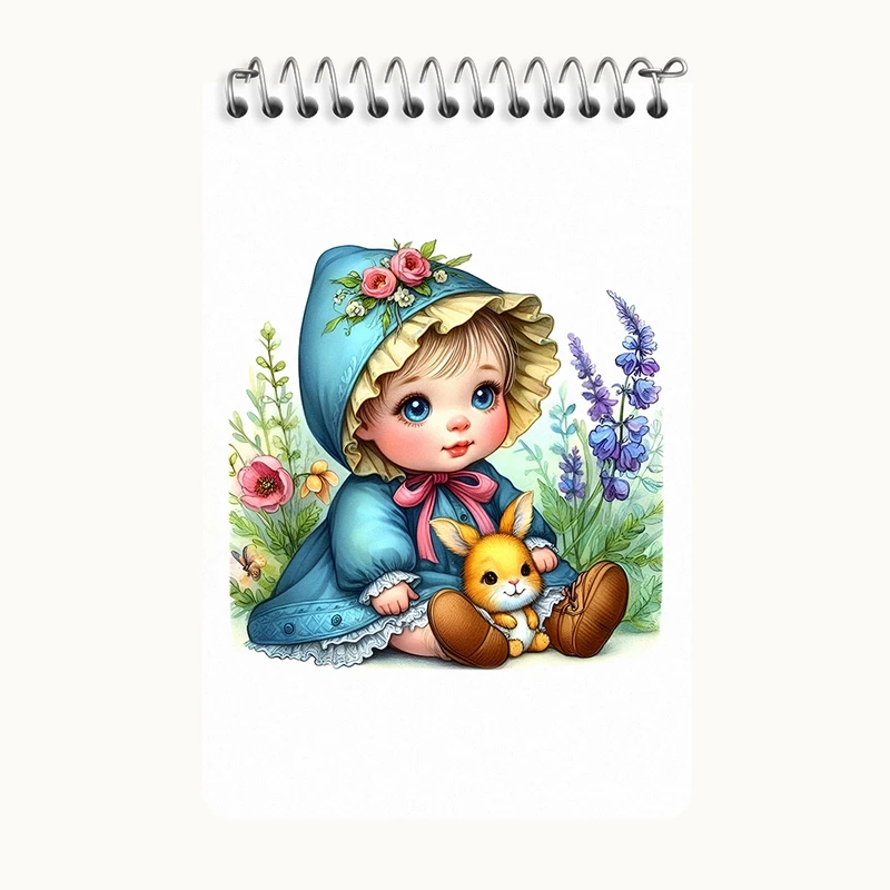 دفتر یادداشت 50 برگ خندالو طرح دخترانه کیوت کد F6191