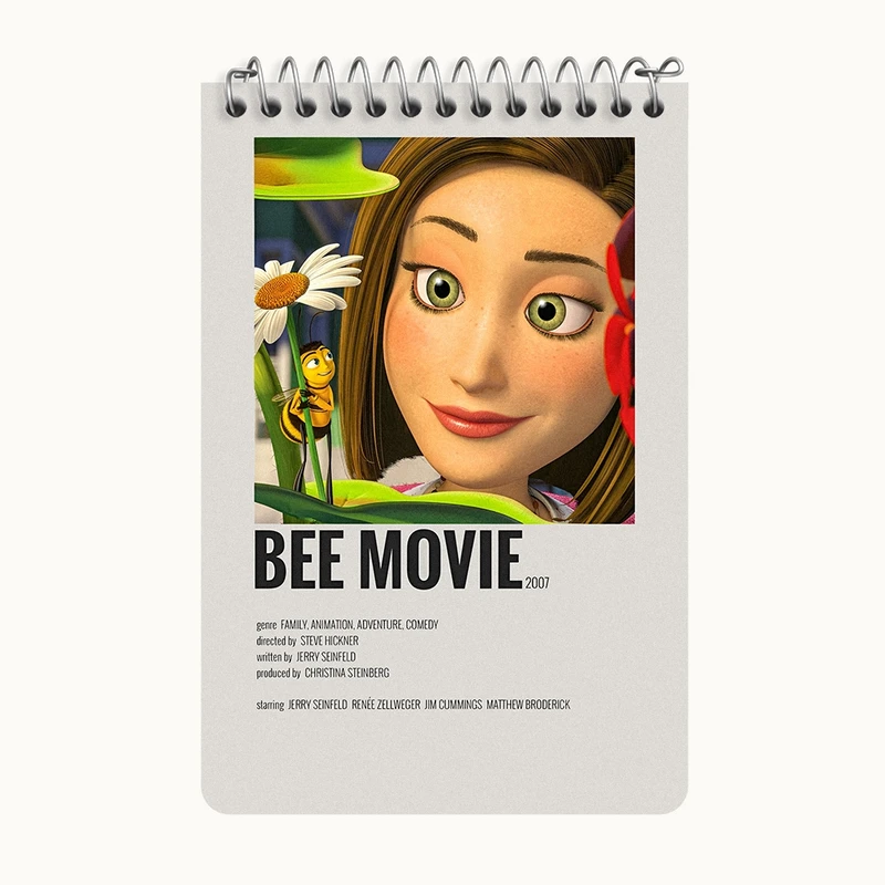 دفتر یادداشت 50 برگ خندالو طرح فیلم زنبور (Bee Movie) کد F13124