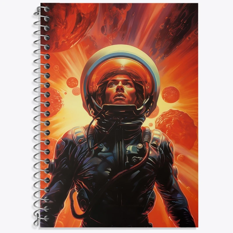 دفتر لغت 50 برگ خندالو طرح زن فضانورد کد F3035