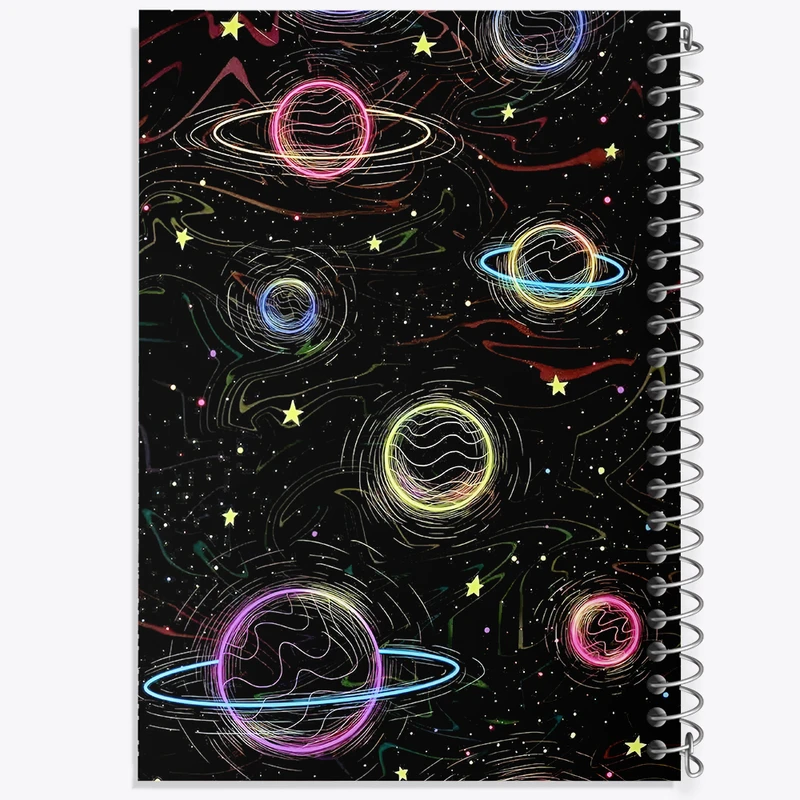 دفتر مشق 100 برگ خندالو طرح پترن فضایی کد N8549