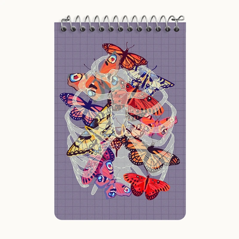 دفتر یادداشت 50 برگ خندالو طرح قفسه سینه (Human Rib Cace) کد F14123