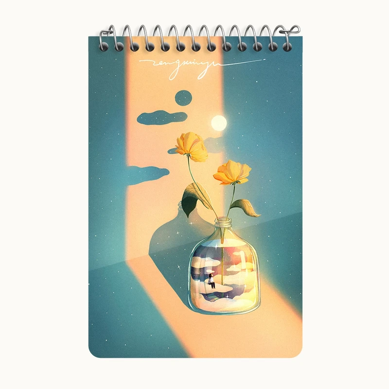 دفتر یادداشت 50 برگ خندالو طرح گلدان گل کد F11043