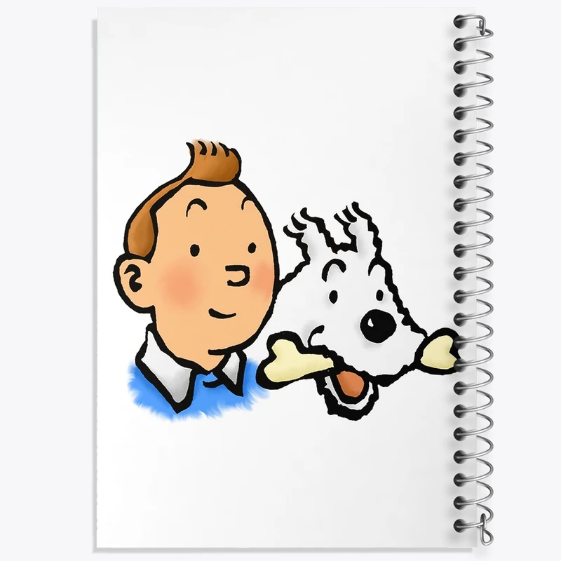 دفتر طراحی 50 برگ خندالو طرح تن تن (Tintin) کد N65