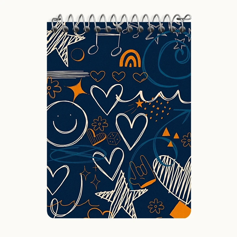 دفتر یادداشت 50 برگ خندالو طرح پترن فانتزی کد N4479