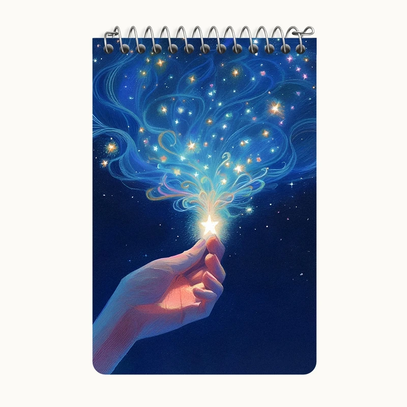 دفتر یادداشت 50 برگ خندالو طرح ستاره و شب کد F8897