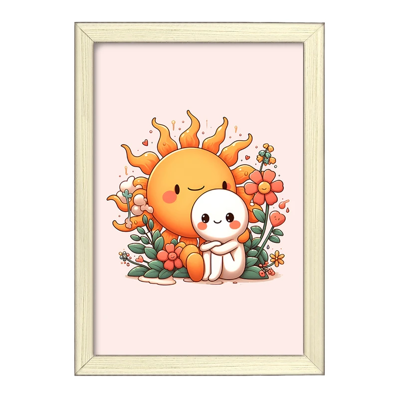 تابلو خندالو طرح آدمک و خورشید کیوت کد F6132