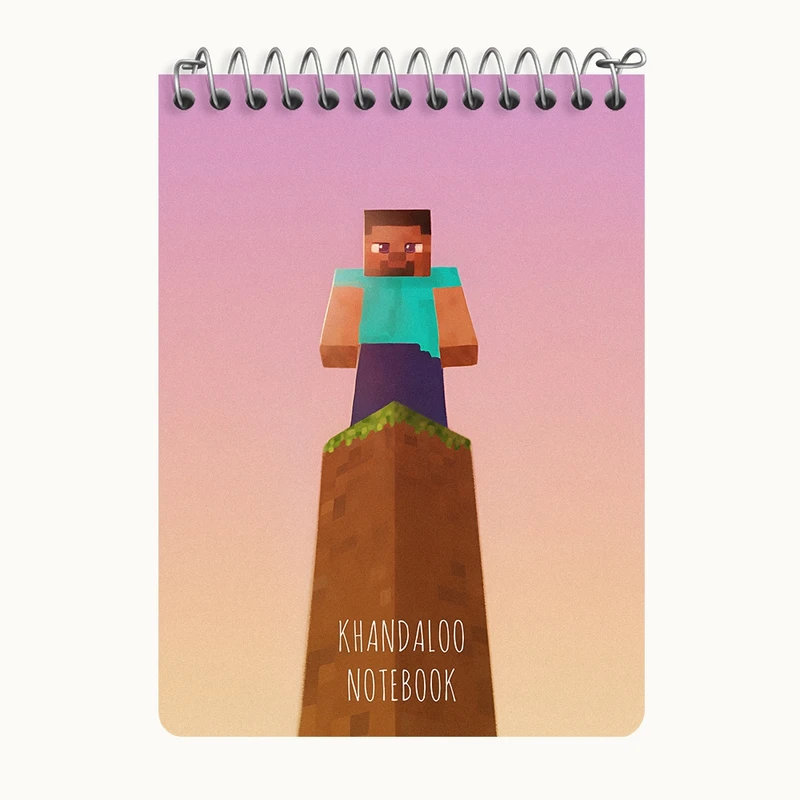 دفتر یادداشت 50 برگ خندالو طرح بازی ماینکرافت (Minecraft) کد N8780