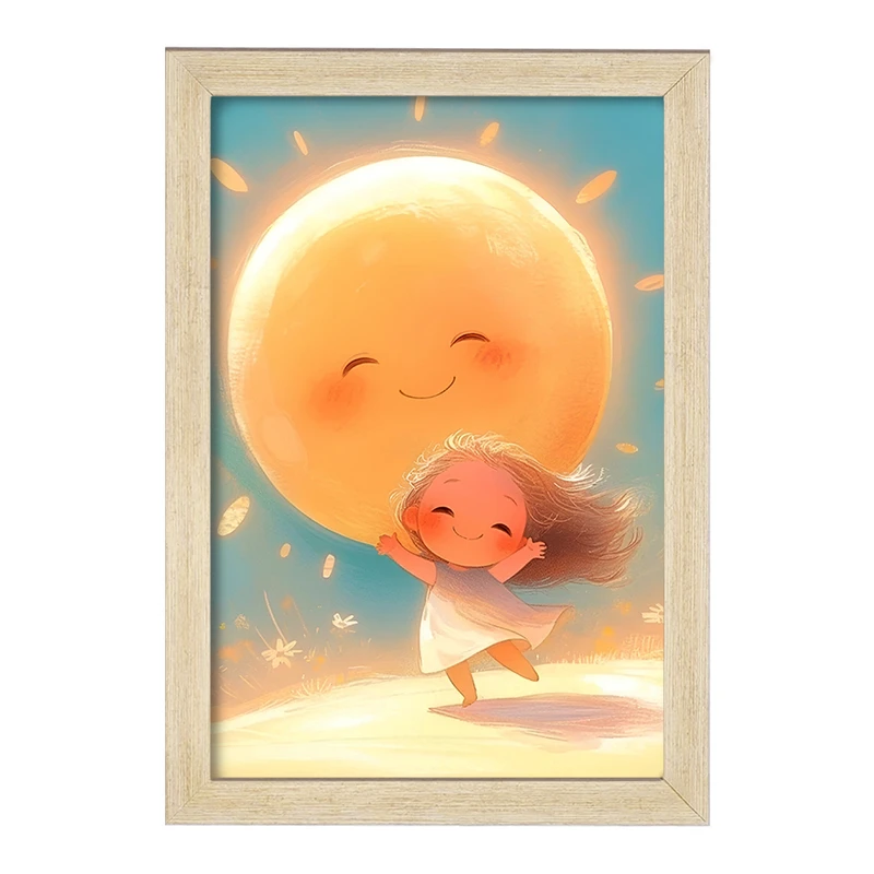 تابلو خندالو طرح دختر بامزه و خورشید کد F13703