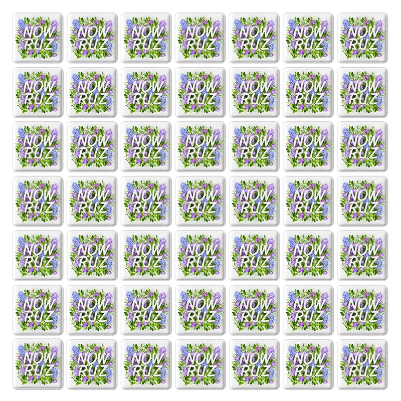 مگنت خندالو طرح عید نوروز و سال نو مدل مربعی کد 38292  مجموعه 49 عددی