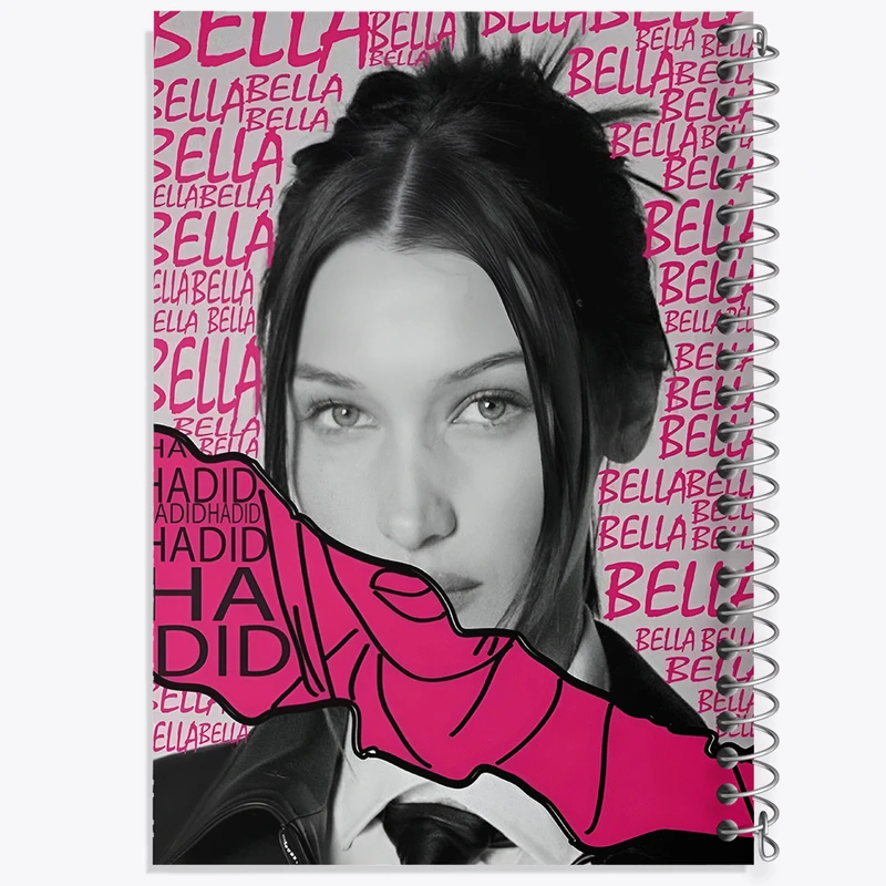 دفتر مشق 100 برگ خندالو طرح بلا حدید (Bella Hadid) کد F3860