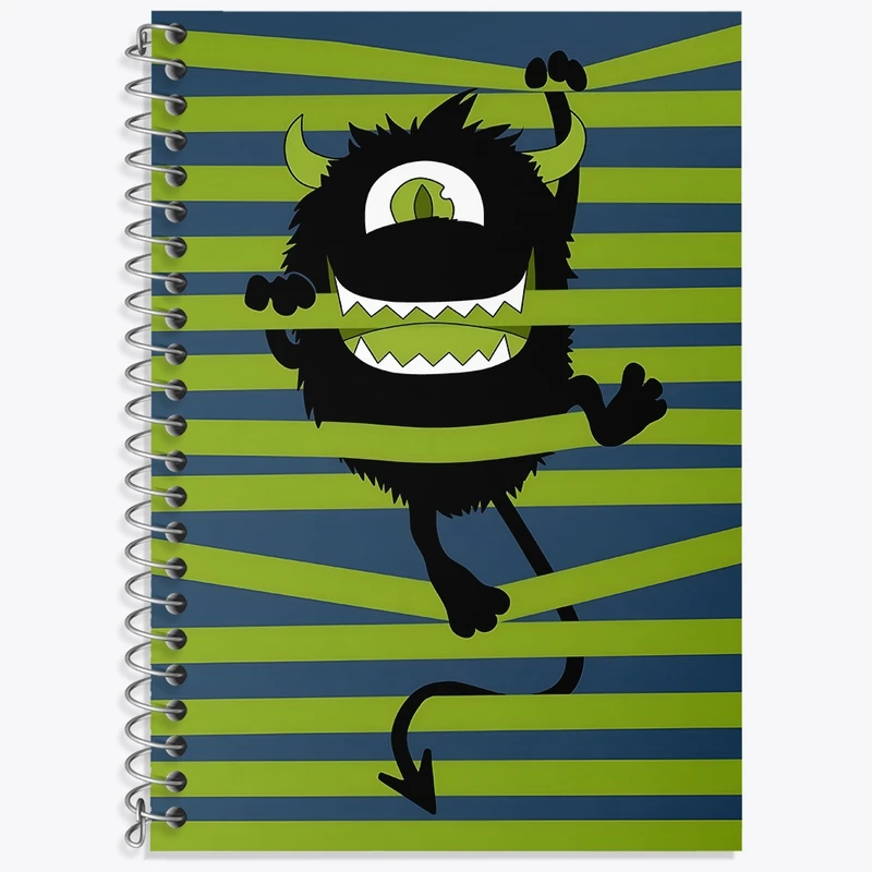 دفتر زبان 50 برگ خندالو مدل سه خط طرح هیولای کیوت کد F4033