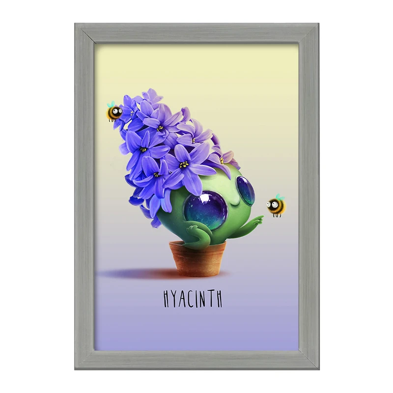 تابلو خندالو طرح گل سنبل کد F391