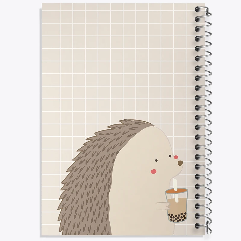 دفتر طراحی 50 برگ خندالو طرح جوجه تیغی کیوت کد N2551