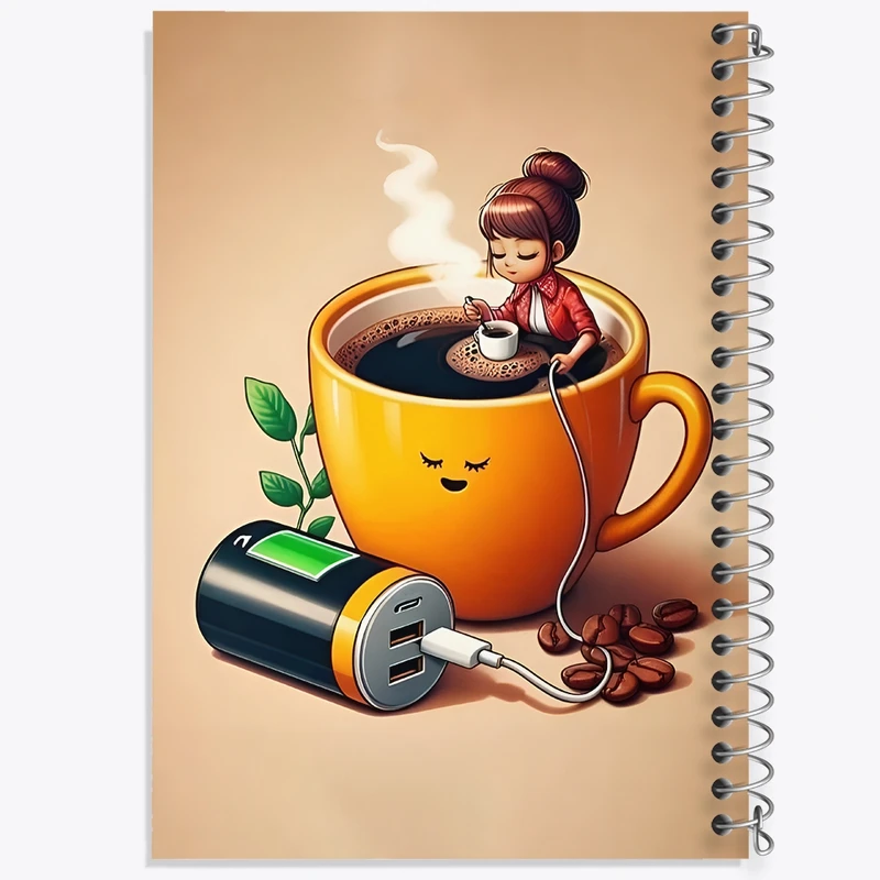 دفتر طراحی 50 برگ خندالو طرح قهوه (COFFEE) کد F11806