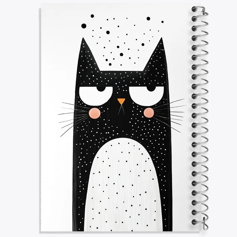 دفتر طراحی 50 برگ خندالو طرح گربه پوکر فیس کد N5363