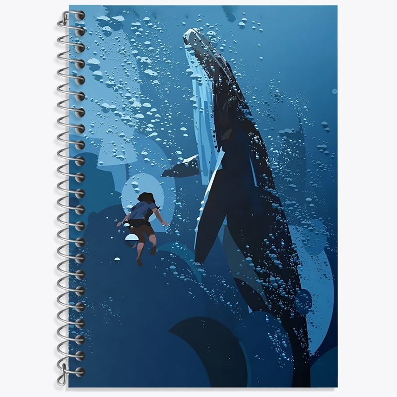 دفتر لغت 50 برگ خندالو طرح نهنگ آبی کد N7500