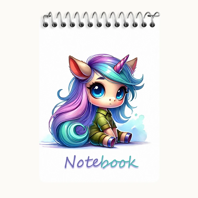 دفتر یادداشت 50 برگ خندالو طرح اسب تک شاخ بامزه کد N6688