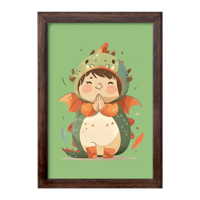 تابلو خندالو طرح دختر اژدهایی کیوت کد F7410