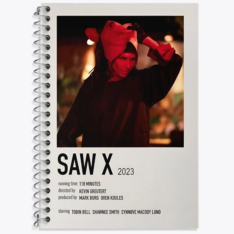 دفتر زبان 50 برگ خندالو مدل سه خط طرح اره (Saw X) کد F12956