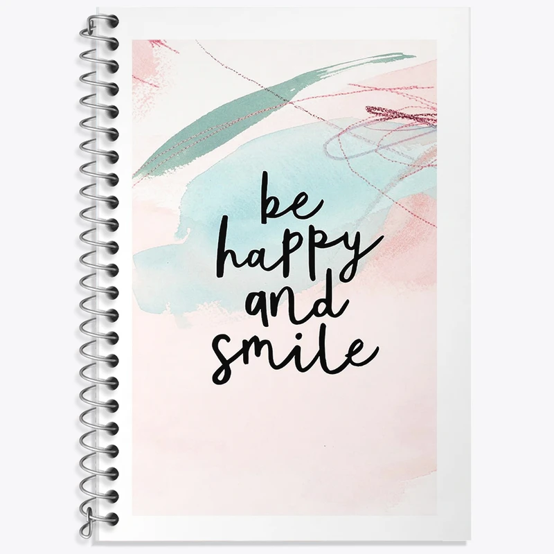 دفتر زبان 50 برگ خندالو مدل دو خط طرح Be Happy And Smile کد F11890