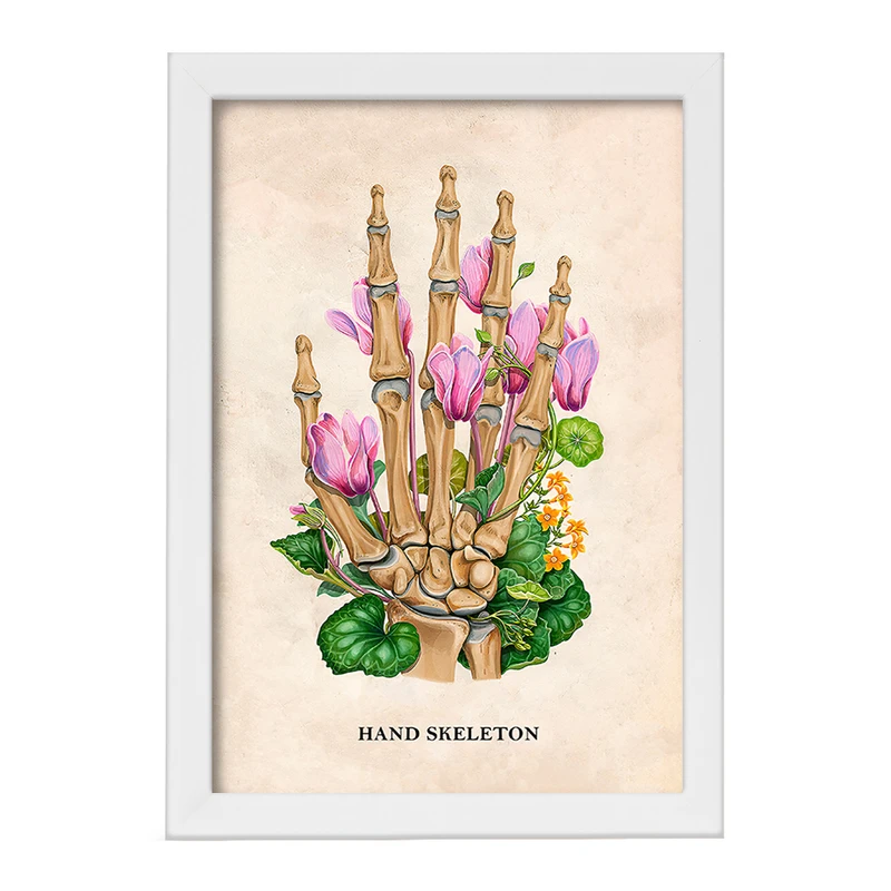 تابلو خندالو طرح اسکلت دست (Hand Skeleton) کد F14019