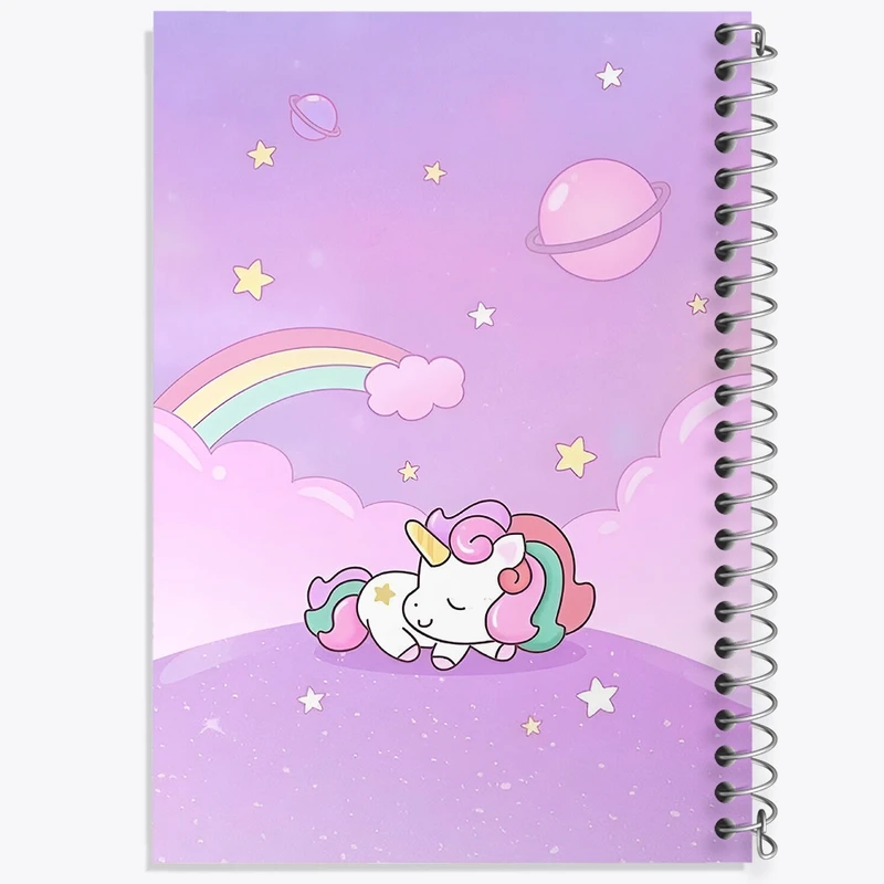 دفتر طراحی 50 برگ خندالو طرح اسب تک شاخ کیوت کد N3966