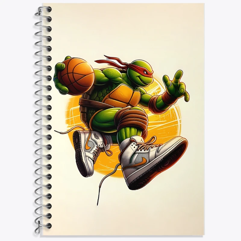 دفتر زبان 50 برگ خندالو مدل سه خط طرح لاکپشت های نینجا کد F11734