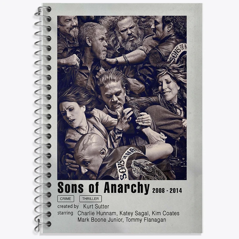 دفتر زبان 50 برگ خندالو مدل سه خط طرح فرزندان آشوب (Sons of Anarchy) کد F11292