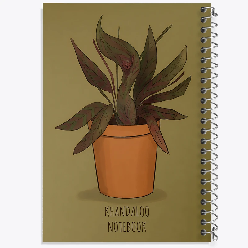 دفتر مشق 50 برگ خندالو طرح گلدان گیاه کد N8903