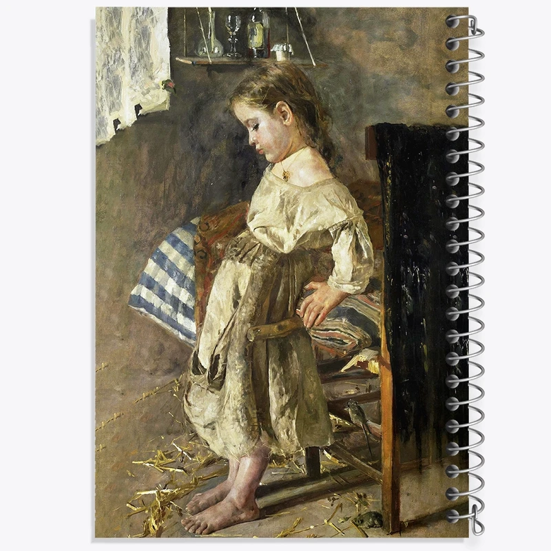 دفتر شطرنجی 50 برگ خندالو طرح نقاشی سلاح مهربان اثر استآنتونیو مانچینی کد F12283