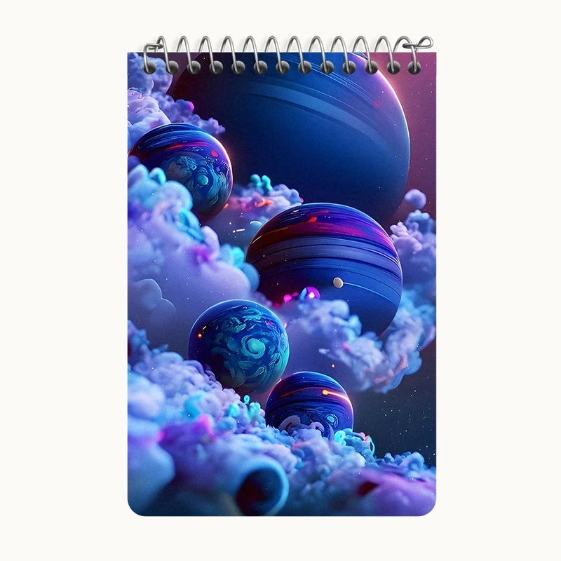 دفتر یادداشت 50 برگ خندالو طرح کهکشان (galaxy) کد F6450