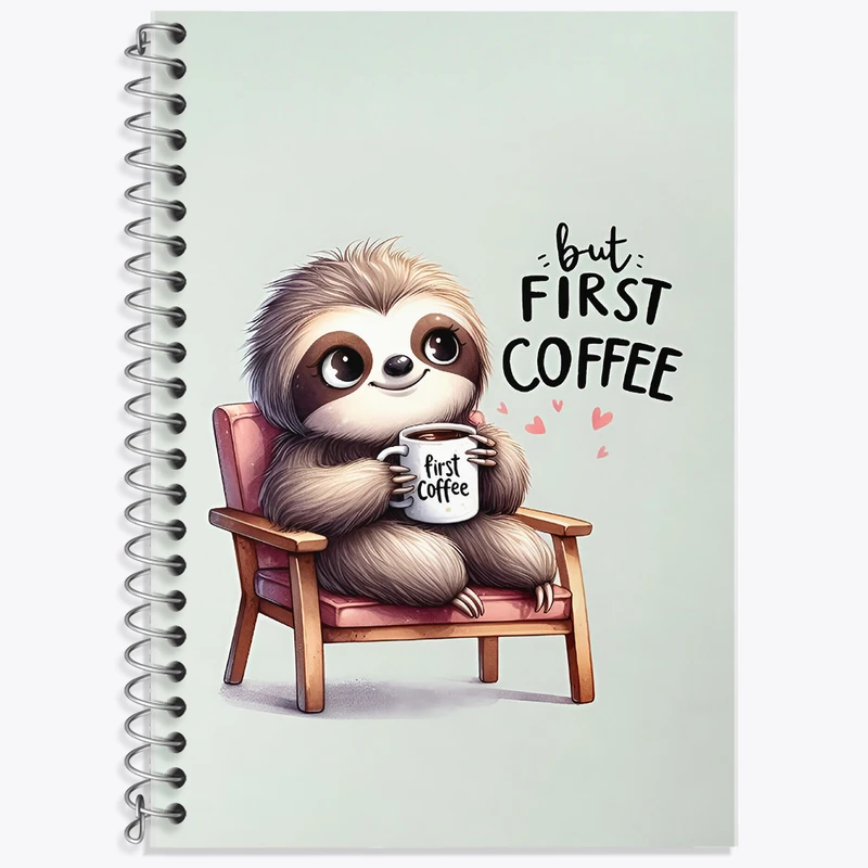 دفتر زبان 50 برگ خندالو مدل دو خط طرح تنبل بامزه کد F9363