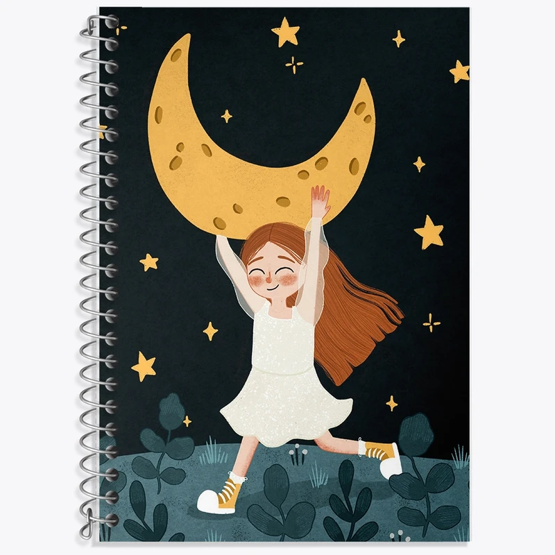 دفتر زبان 50 برگ خندالو مدل سه خط طرح دخترانه کد F10963